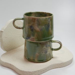 Small Mug -Olive Drip