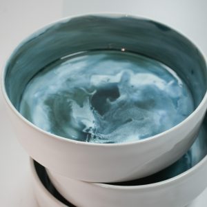 Deep Plate- Green Swirl