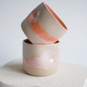 Irregular Cup – Peach Swirl